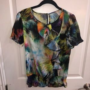 ❤️❤️ SOLD❤️❤️Ted Baker multicolored sheer blouse